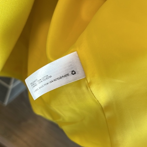 GAP The Academy Blazer Yellow & White Woven Pique Blazer, 14 - Picture 6 of 7